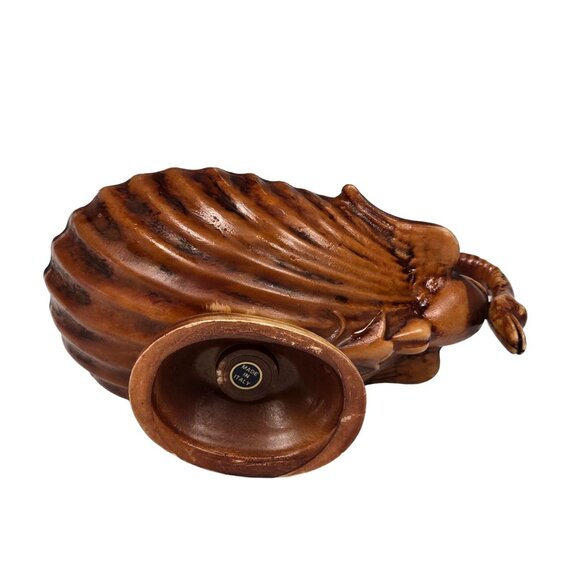 Vintage Wood Tone Swan Hard Plastic Votive Candle Holder 6x3 Made in Italy - Picture 10 of 11